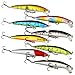 VERY100 Lot8pcs 8g/10cm Minnow Hooks Plastic Fishing Lures Baits Crankbait