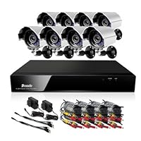 Zmodo 8 Channel Security CCTV DVR System With 8 Outdoor Color IR Surveillance Camera - 500GB HD Pre-installed