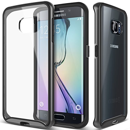 Galaxy S6 Edge Case, Caseology® [Waterfall Series] Scratch-Resistant Cover [Black] [Clearback Bumper] for Samsung Galaxy S6 Edge - Black