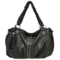 Large Stud Slouch Fashion Shoulder Bag Black