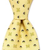 Michigan Wolverines M and Helmet Neck Tie