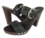 Coach Chrissy Double Mule Strap Leather Buckle Sandal
