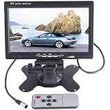 Dragonpad 7" TFT LCD Color 2 Video Input Car RearView Headrest Monitor DVD VCR Monitor With Remote and Stand & Support Rotating The Screen