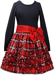 Striped Print Plaid Print  Acrylic/Cotton/Polyester/Spandex  Dress With a Bow(s)