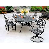 Darlee Catalina Cast Aluminum Outdoor Patio Table Set With Cushions - 84 Inch Oval - Antique Bronze