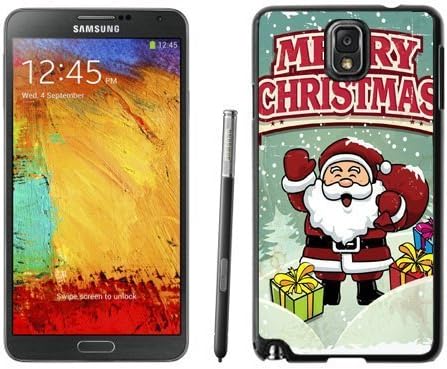 Customized Cartoon Santa Claus Black Samsung Galaxy Note 3 Case 4