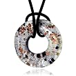 Valentines Day Gifts Murano Glass Donut Pendant Necklace