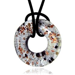 Valentines Day Gifts Murano Glass Donut Pendant Necklace