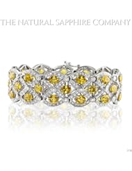 18K White Gold Bracelet with 33.54ctw Yellow Sapphires and 3.38ctw diamonds