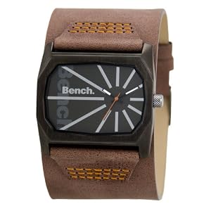 Bench Gents Black Dial Watch With Dark Brown Strap