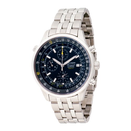 Orient Men's CTD09003D 100m Alarm Chronograph with Date and Internal Rotating Ring with Slide Rule Calculator  Black Watch