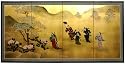 Asian Art, D&eacute;cor, & Gifts - 6ft. Flower Dance Oriental Gold Leaf Folding Wall Screen Painting - 36" x 72"
