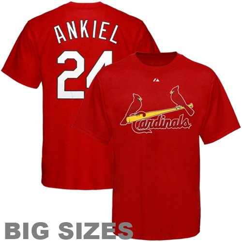 Majestic St Louis Cardinals #24 Rick Ankiel Red Player Big Sizes T-shirt (6X)