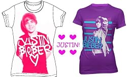 JUSTIN BIEBER T-SHIRT SET - SEXY JUSTIN FAN COLLECTION - JUSTIN BIEBER SHIRTS - ALL NEW!