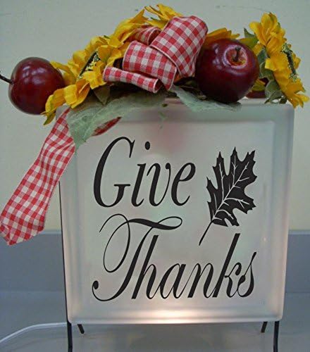 Give Thanks Thanksgiving Crafting Inspired Vinyl Wall Decal Sticker (4"H x 4"W, Black)