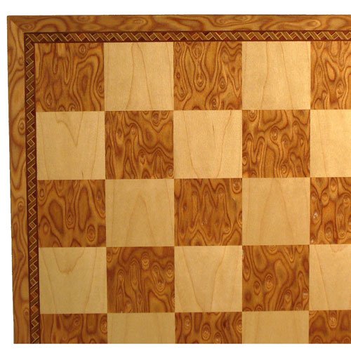 Worldwise Imports Camphor and Maple Veneer Inlaid Chessboard with 2in Squares