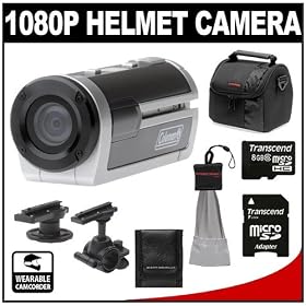 Click here to buy Coleman Xtreme Sports Waterproof 1080p HD Helmet Wearable Camcorder Video Camera (Silver) with 8GB Card + Case +... by Coleman.