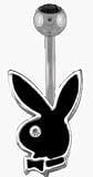 Playboy Officially Licensed Belly Button Ring with Black Enamel