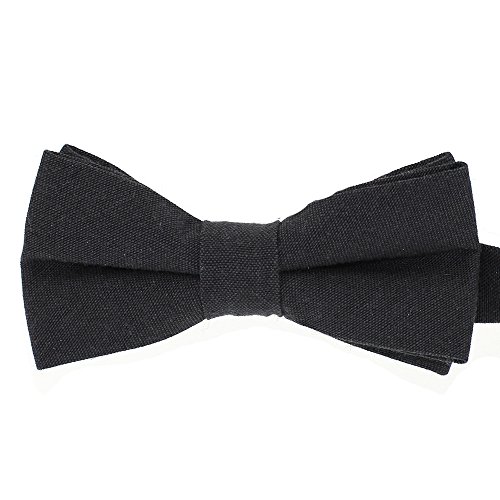 Tok Tok Designs® Handmade Boys Bow Ties - BK19 (100% Cotton, Black Charcoal)