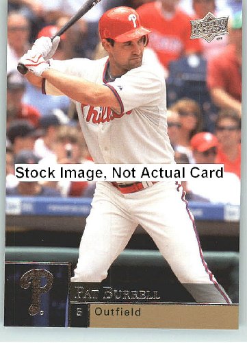 2009 Upper Deck Baseball Card # 294 Pat Burrell ( Phillies ) MLB Trading Card in a Protrective Screw Down Display Case