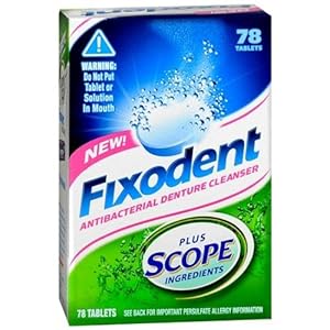 Fixodent Antibacterial Denture Cleanser Tablets Plus Scope Ingredients 78-count (Pack of 3)
