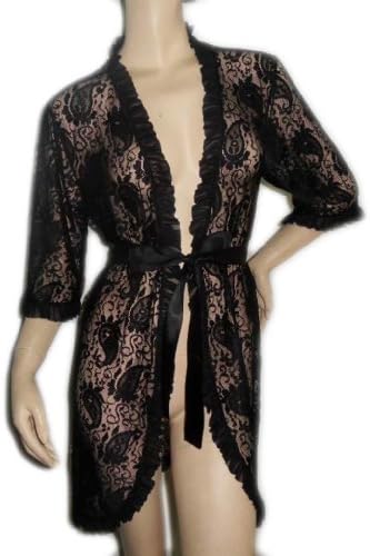 Alivila.Y Fashion Sexy Lace Lingerie Robe Set Kimono With G-String 538
