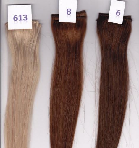 14" Remy 100% Human Hair Clip On In Extension 2" Wide Piece Color 613 Bright Blonde