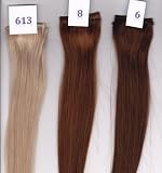 51TesqIACwL. SL160  14 Silky Straight 100% Human Hair Clip On In Extension 4 Wide Piece Color 613 Bright Blonde