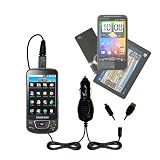 Double Car Charger with tips including a tip for the Samsung Galaxy I7500 – uses Gomadic TipExchange Technology