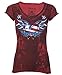 Archaic AFFLICTION Women T-Shirt AMERICAN LOVER Biker USA FLAG Sinful