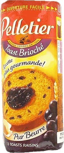 Pelletier Toast Slabs with Raisins - 6.17 oz