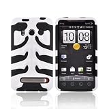 Black Skin with White Hard Design Fish Bone Series Faceplate Cover Sleeve Case for HTC EVO 4G (Sprint)+lf Stylus PEN