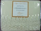 New 4 Piece Full Size 100% Cotton 250 Thread Count Bone/Ivory Floral Lace Design Pattern Bed Sheet Set