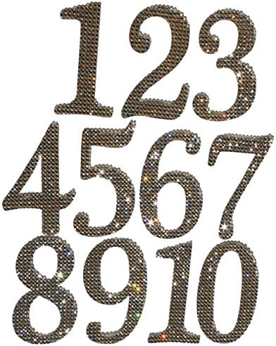 The Buckle Boutique  Rhinestone Table Number Collection (1 to 10), 3.75", Gold