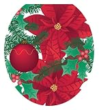 Toilet Tattoos TT-X600-R Poinsettia Design, Round