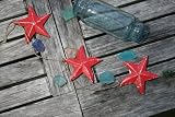 HANGING STARFISH SET OF 3 - RED COASTAL - COASTAL DECOR