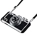 iPhone Xs Max Case, Umiko(TM) 3D Cool Camera Design Case PC + Silicone Cover Case with Long Strap Rope for Apple iPhone Xs Max (Moderate Hardness), Black