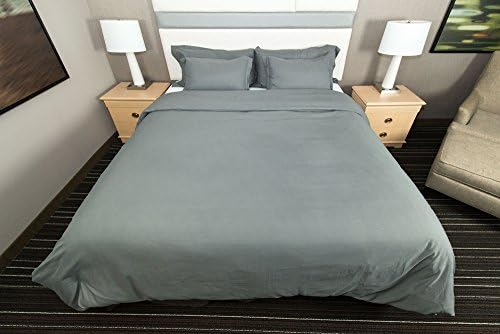 La Vie Moderne Premium 1800 Thread Count Microfiber Duvet Cover / Pillow Case Set (Gray, Queen)
