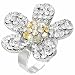 The Stainless Steel Jewellery Shop - Modern Free Size Fashion Multi Gem Flower Medallion Ring with Y