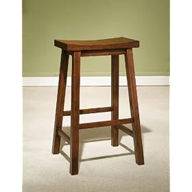 30H Solid Wood Barstool in Honey Brown Finish