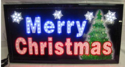 Light-up merry christmas marquee sign : home decor Christmas Window Decorations – Decorate Outside from the Inside! | WebNuggetz.com