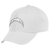 NFL Men's San Diego Chargers End Zone White Structured Flex Hat - Tw90Z (White, Small/Medium)