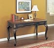 Masterpiece Writing Desk - Black with Brushed Gold Highlights & Faux Cherry Top By Powell Furniture