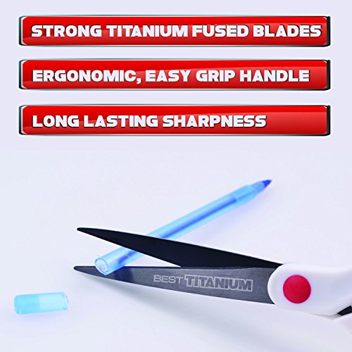 Best-Titanium-Scissors-5-Pack-8-Blade-STRONG-TITANIUM-STEEL-Comfortable-Soft-Handles-in-a-Variety-of-Colors-Multi-Purpose-Shears-Perfect-for-Cutting-Paper-Fabric-Photos-More