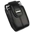 RIM Blackberry 8800, 8830 PDA Permium OEM Original Lambskin Black Leather Swivel Holster Case with Belt Clip -13143-001