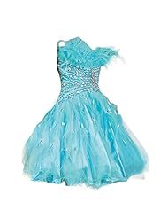 Sweetheart Tulle Beaded Crystal Feathers Fitted Short  Dress