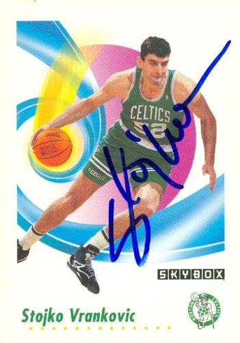 Stojko Vrankovic Autographed/Hand Signed Basketball Card (Boston Celtics) 1991 Skybox #22