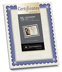Southworth Foil-Enhanced Certificates, 8.5 x 11 Inches, Silver Border, 15 per Pack (CT1R)