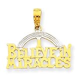 14k & Rhodium I Believe In Miracles Pendant