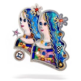 Youthful Gemini the Twins Zodiac Pin #0906